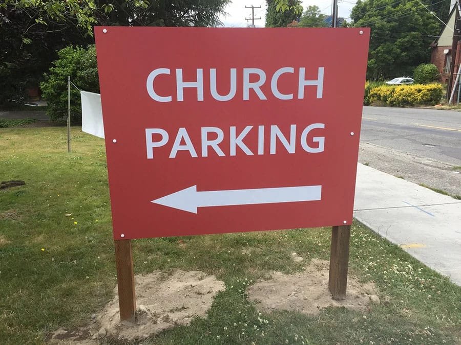 Church Parking Signs