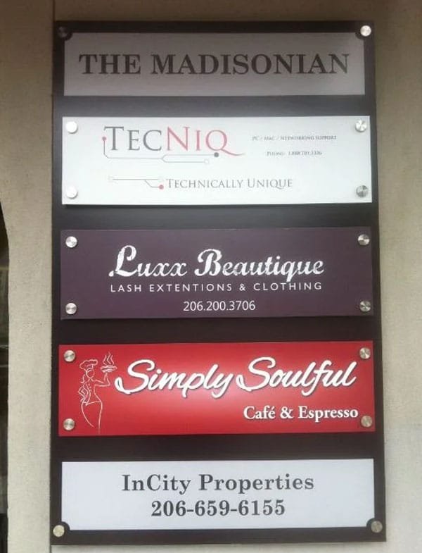 Directory Sign with changeable placards