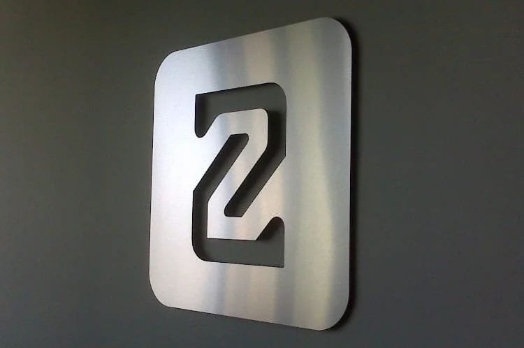 Brushed Metal Reception Sign