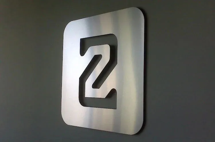 Brushed Metal Reception Sign