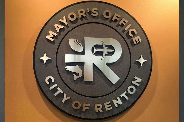 Brushed Metal Lobby Sign