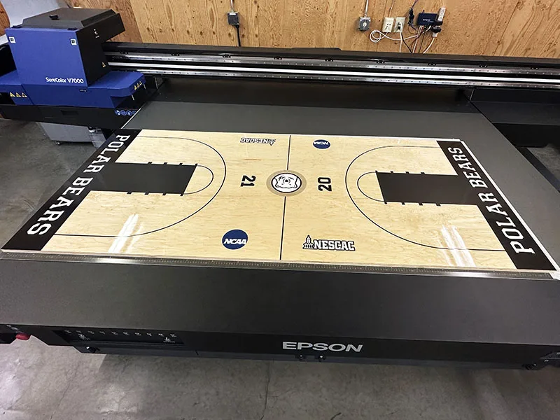 Ping-Pong table graphic: Re-creation of NCAA Basketball Court